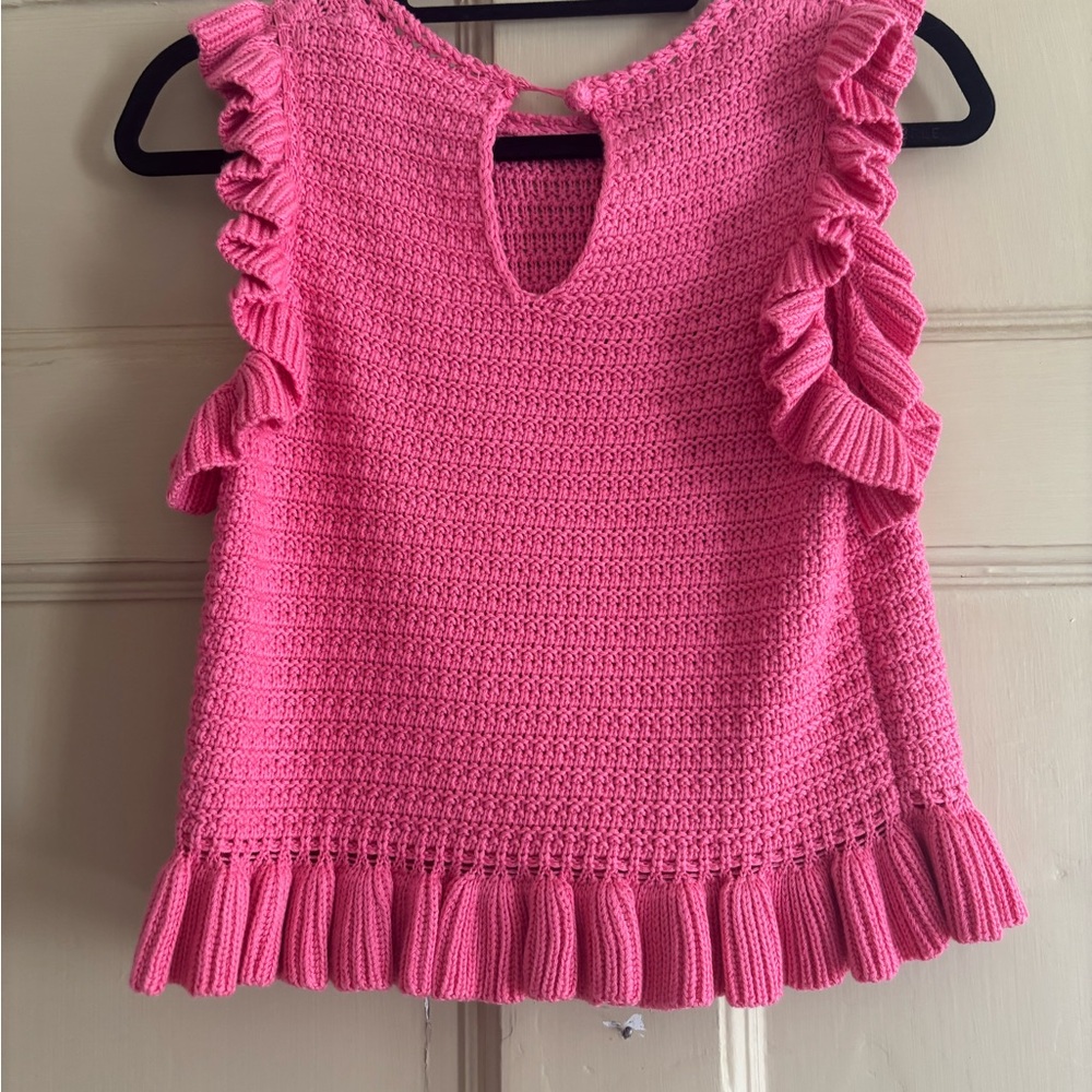 Pink Ruffled Knit Top - Picture 2 of 3